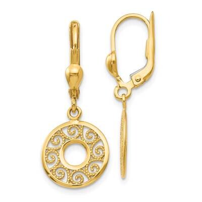 Leverback Filigree Earrings 10k Gold 10TH567, MPN: 10TH567,