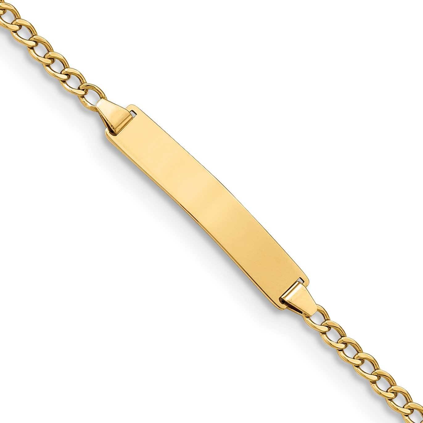 Semi-Solid Curb Link Id Bracelet 8 Inch 10k Gold 10DCID132-8, MPN: 10DCID132-8,