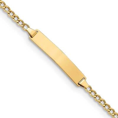 Semi-Solid Curb Link Id Bracelet 8 Inch 10k Gold 10DCID132-8, MPN: 10DCID132-8,