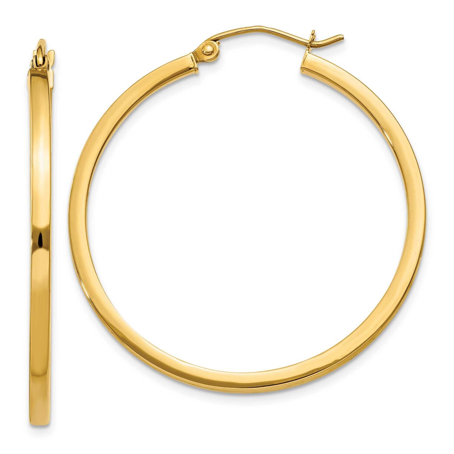 2mm Square Tube Hoop Earrings 10k Gold 10T1075, MPN: 10T1075,