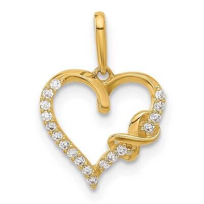 CZ Infinity On Heart Charm 10k Polished Gold 10C1479, MPN: 10C1479,