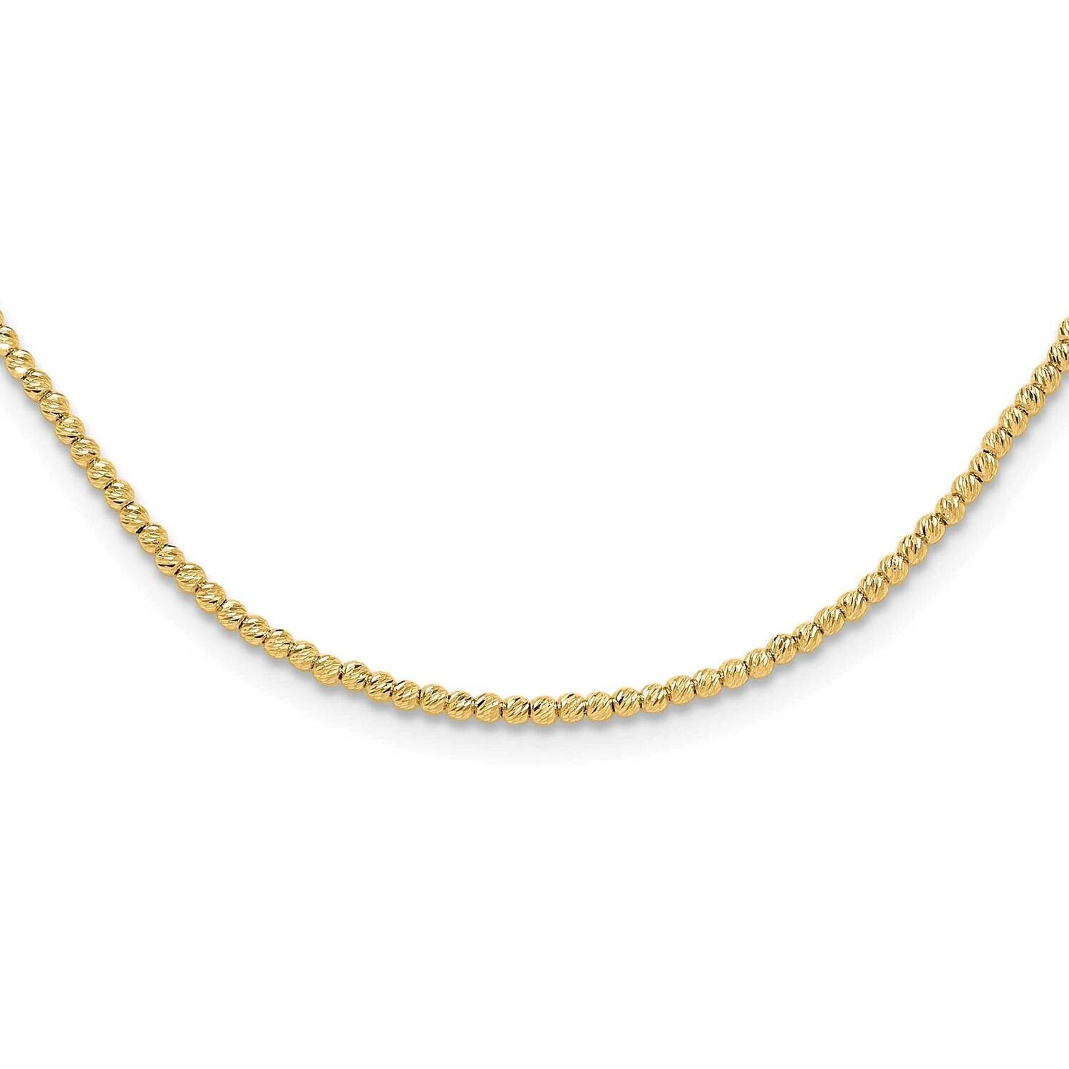 Diamond-Cut Beaded 18 Inch Necklace 10k Gold 10SF3023-18, MPN: 10SF3023-18,