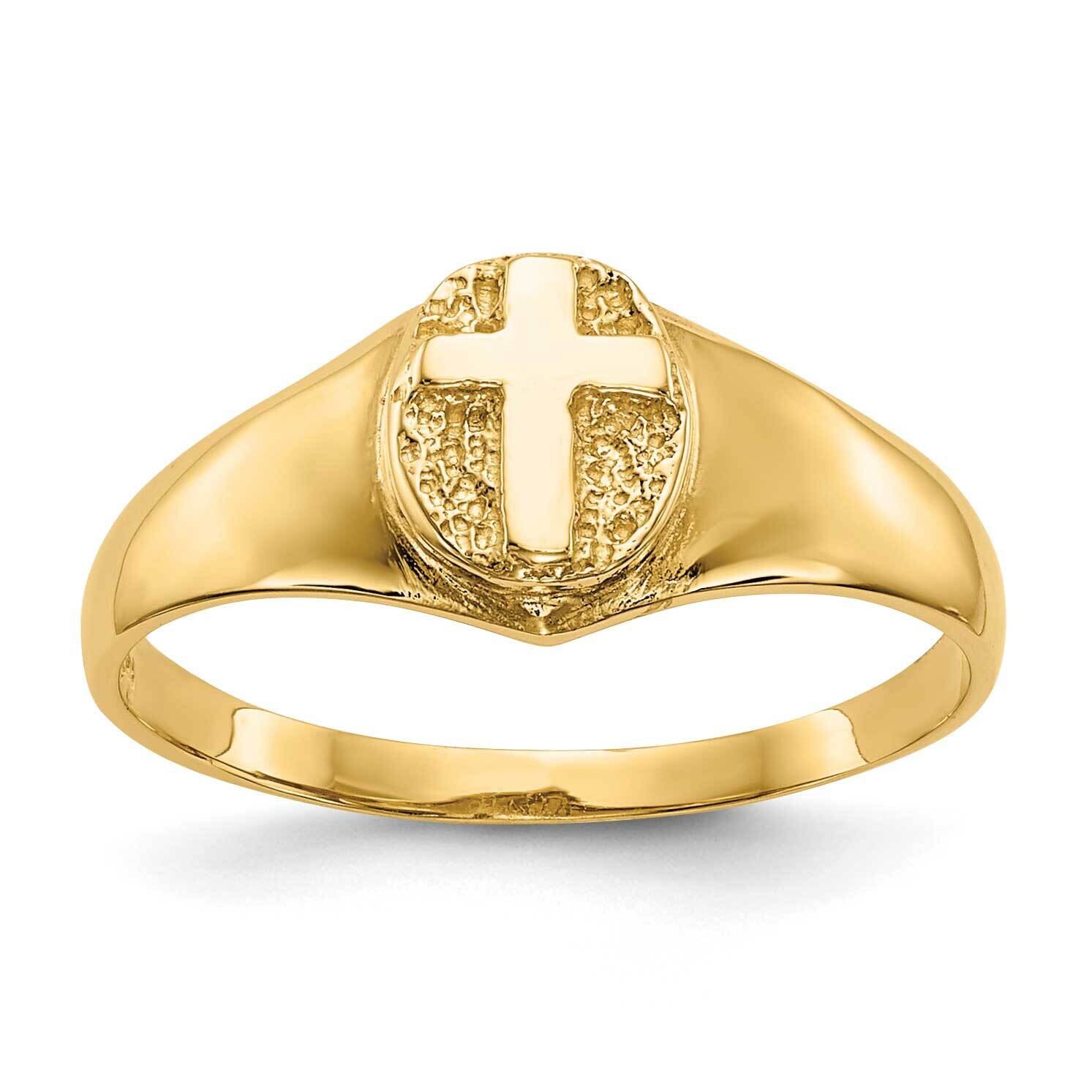 Childs Polished Cross Ring 10k Gold 10R186, MPN: 10R186,