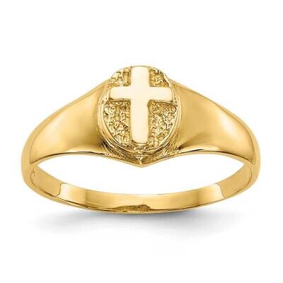 Childs Polished Cross Ring 10k Gold 10R186, MPN: 10R186,
