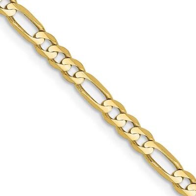 3mm Flat Figaro Chain 26 Inch 10k Gold 10FG080-26, MPN: 10FG080-26,