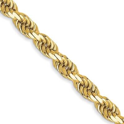 3.5mm Semi-Solid Diamond-Cut Rope Chain 26 Inch 10k Gold 10DH025-26, MPN: 10DH025-26,