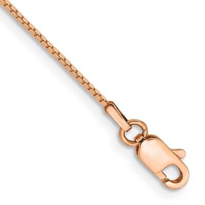 .9mm Box Link Chain Anklet 10 Inch 10k Rose Gold 10RSC2-10, MPN: 10RSC2-10,