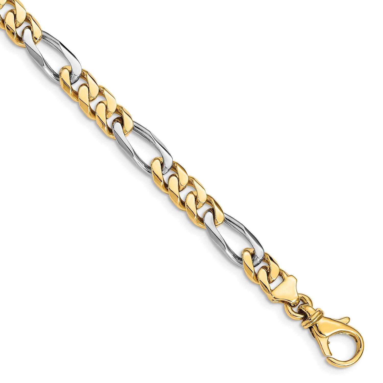 6.1mm Hand-Polished Fancy Link Bracelet 8 Inch 10k Two-Tone Gold 10LK488-8