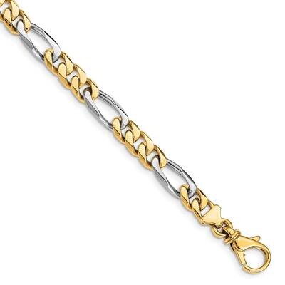 6.1mm Hand-Polished Fancy Link Bracelet 8 Inch 10k Two-Tone Gold 10LK488-8 by Men&#39;s Jewelry and Acc…