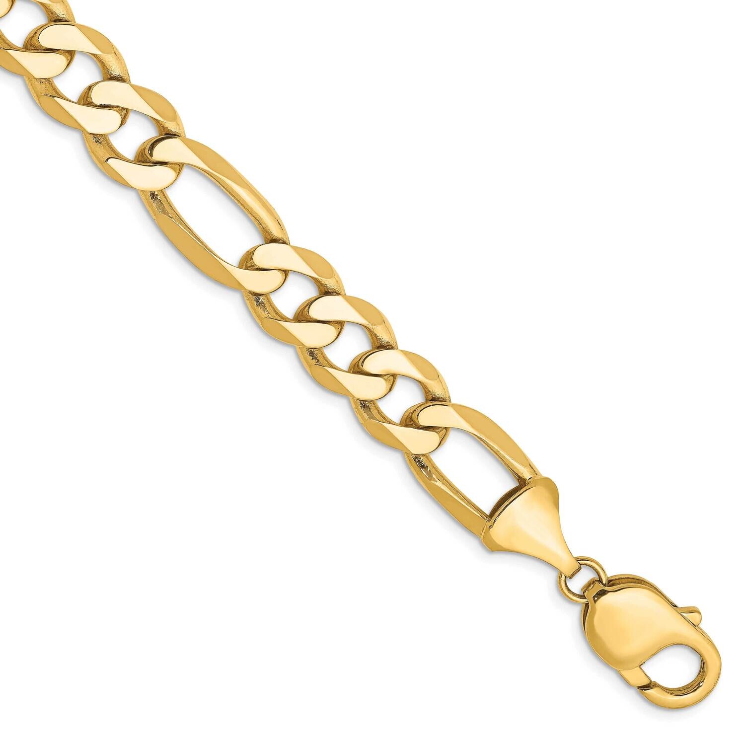 10mm Flat Figaro Chain 10 Inch 10k Gold 10FG250-10, MPN: 10FG250-10,