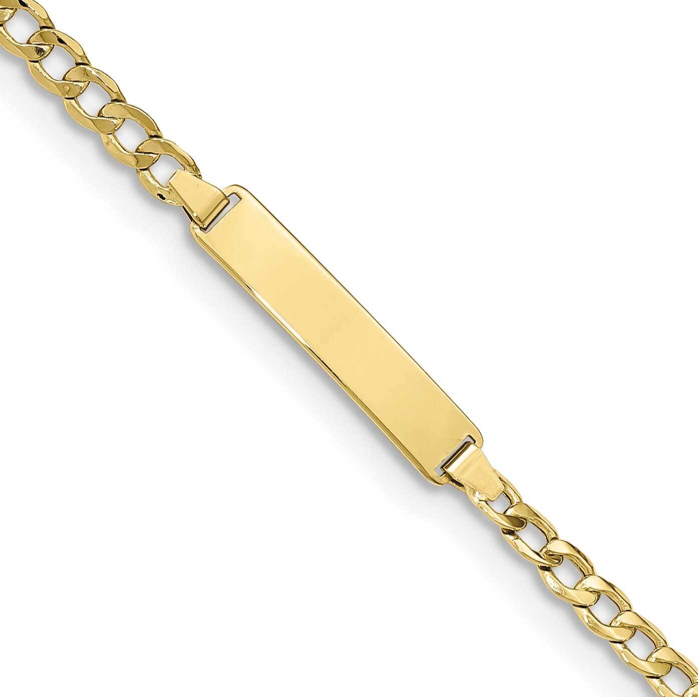 Semi-Solid Curb Link Id Bracelet 8 Inch 10k Gold 10DCID138-8, MPN: 10DCID138-8,