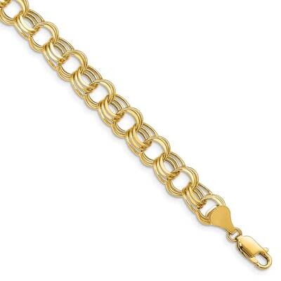 Lite 8.5mm Triple Link Charm Bracelet 7 Inch 10k Gold 10SST3-7, MPN: 10SST3-7,
