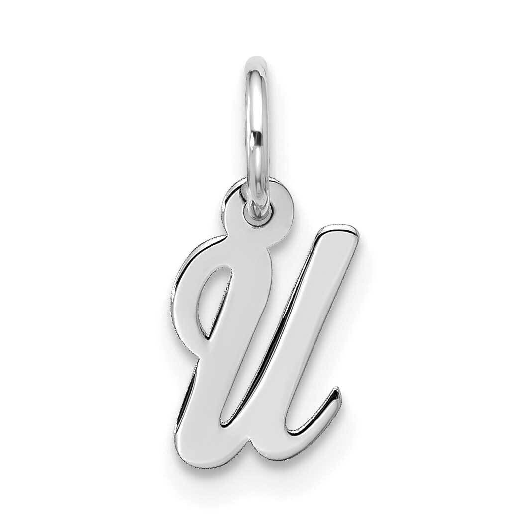 Small Script Initial U Charm 10k White Gold 10WC1556U, MPN: 10WC1556U,