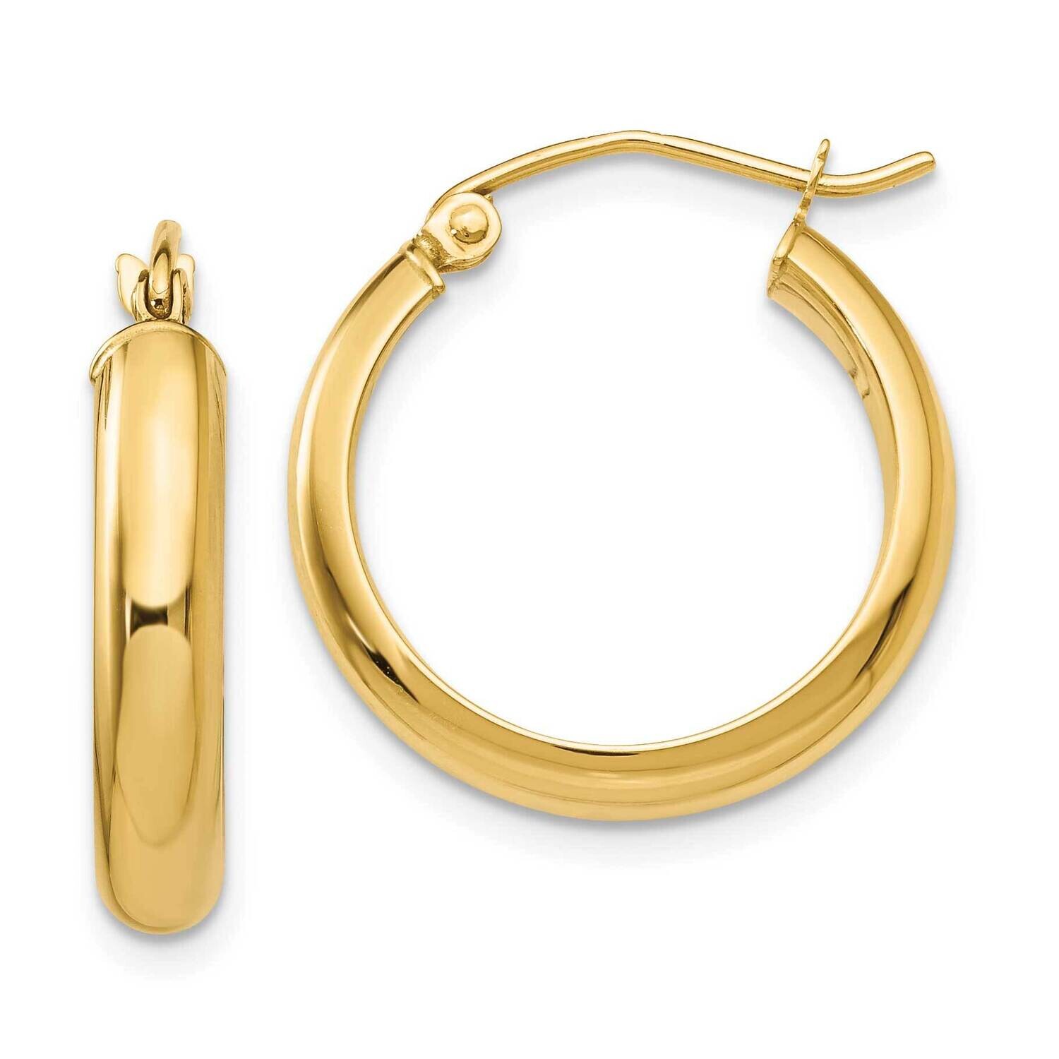 Round Tube Hoop Earrings 10k Gold 10TC144, MPN: 10TC144,