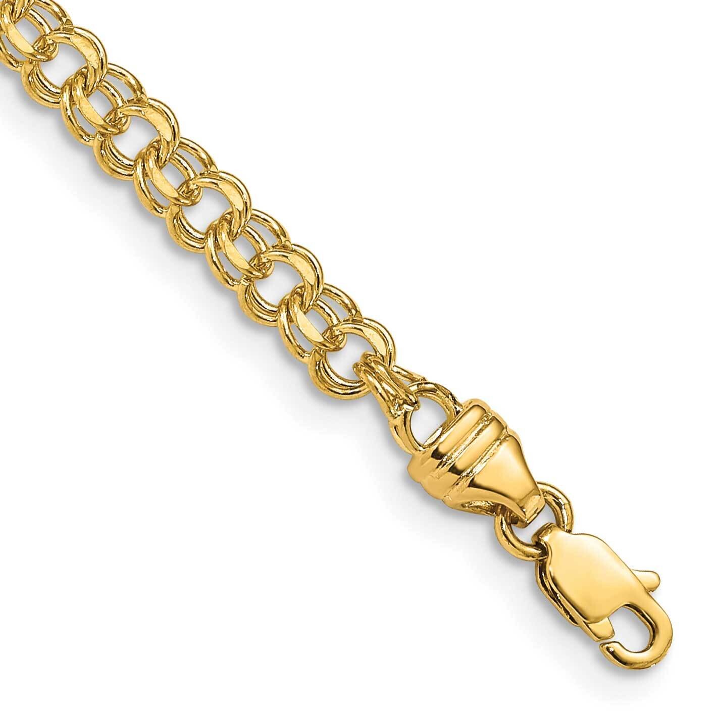 8 Inch 3.75mm Solid Double Link Charm Bracelet 10k Gold 10DOH15-8, MPN: 10DOH15-8,