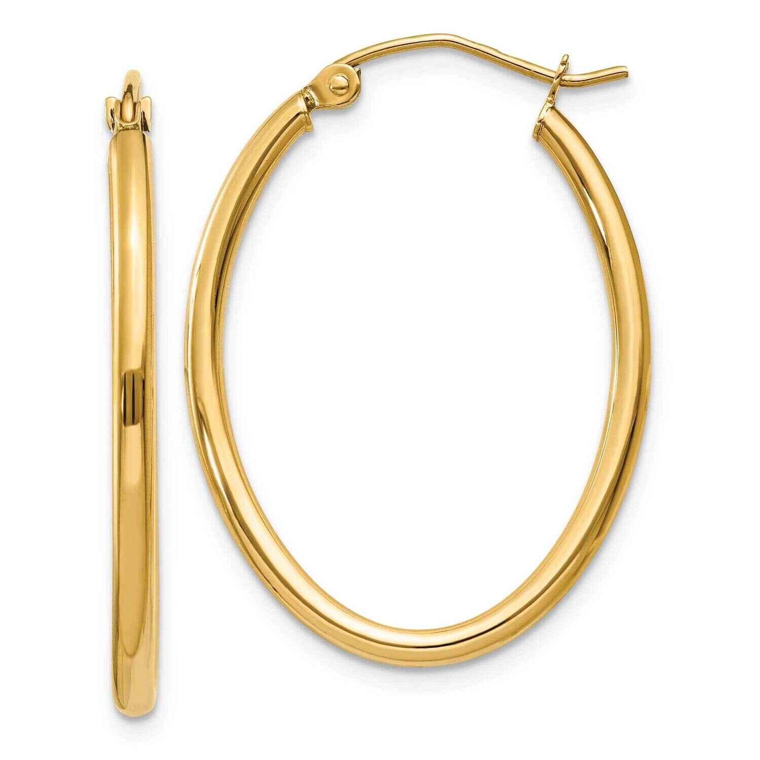 Oval Polished Hoop Earring 10k Gold 10TA257, MPN: 10TA257,