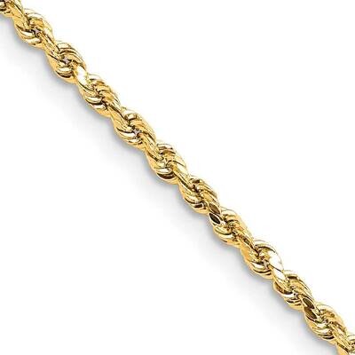 2mm Lightweight Diamond-Cut Rope Lobster Clasp Chain 18 Inch 10k Gold 10K016HL-18, MPN: 10K016HL-18,