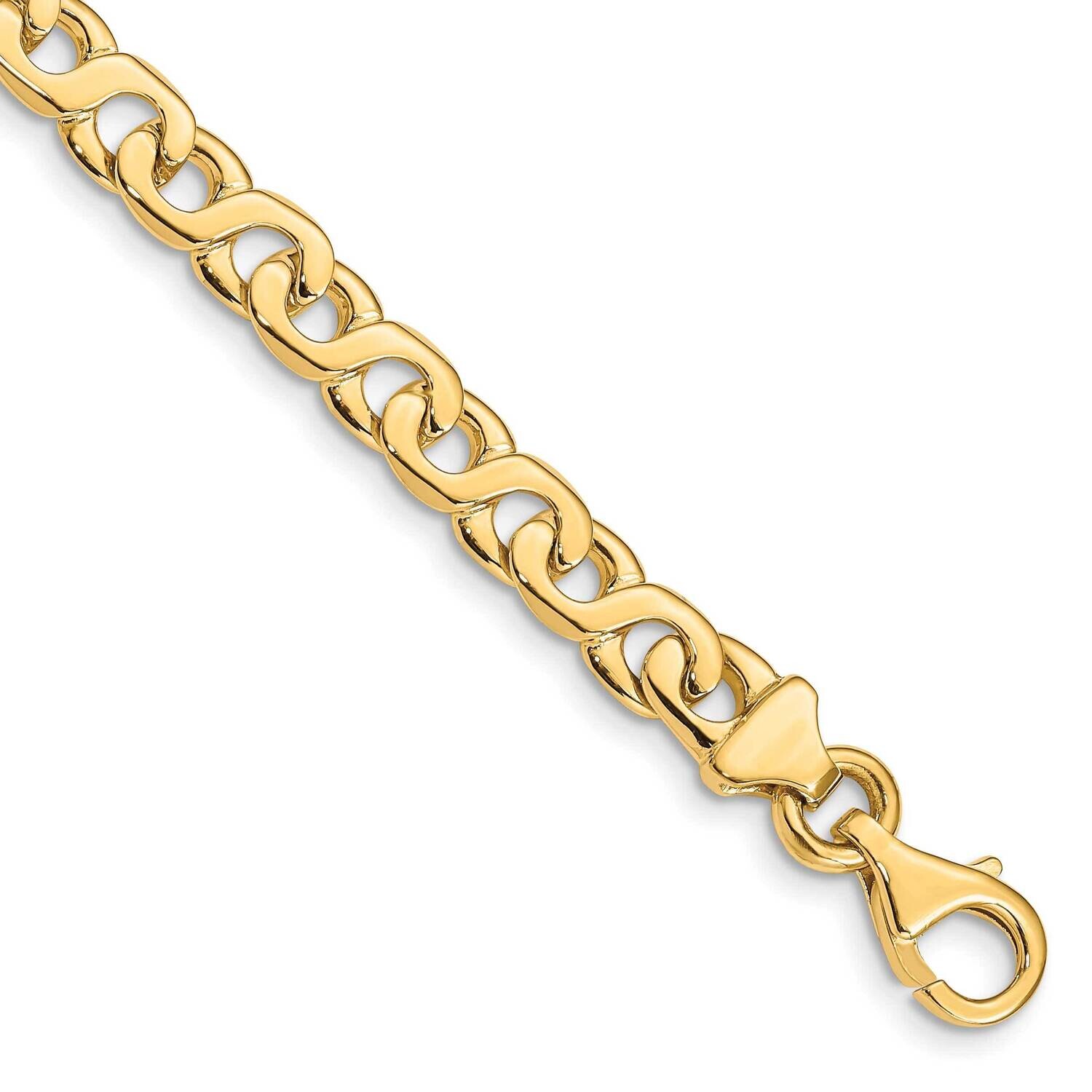 6.2mm Hand-Polished Fancy Link Bracelet 9 Inch 10k Gold 10LK170-9 by Men&#39;s Jewelry and Accessories,…
