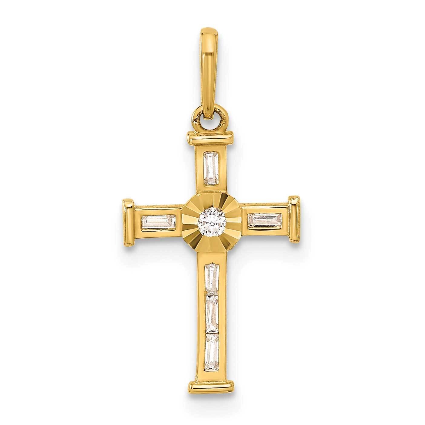 CZ Cross Charm 10k Polished Gold 10C1498 by Men&#39;s Jewelry and Accessories, MPN: 10C1498,