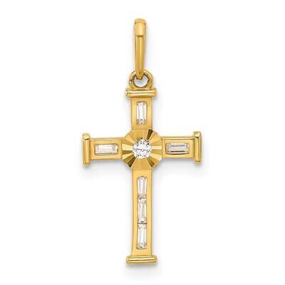 CZ Cross Charm 10k Polished Gold 10C1498 by Men&#39;s Jewelry and Accessories, MPN: 10C1498,