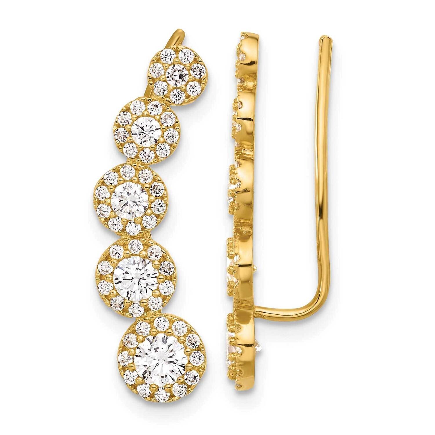 CZ Earrings Climbers 10k Polished Gold 10ER371, MPN: 10ER371,