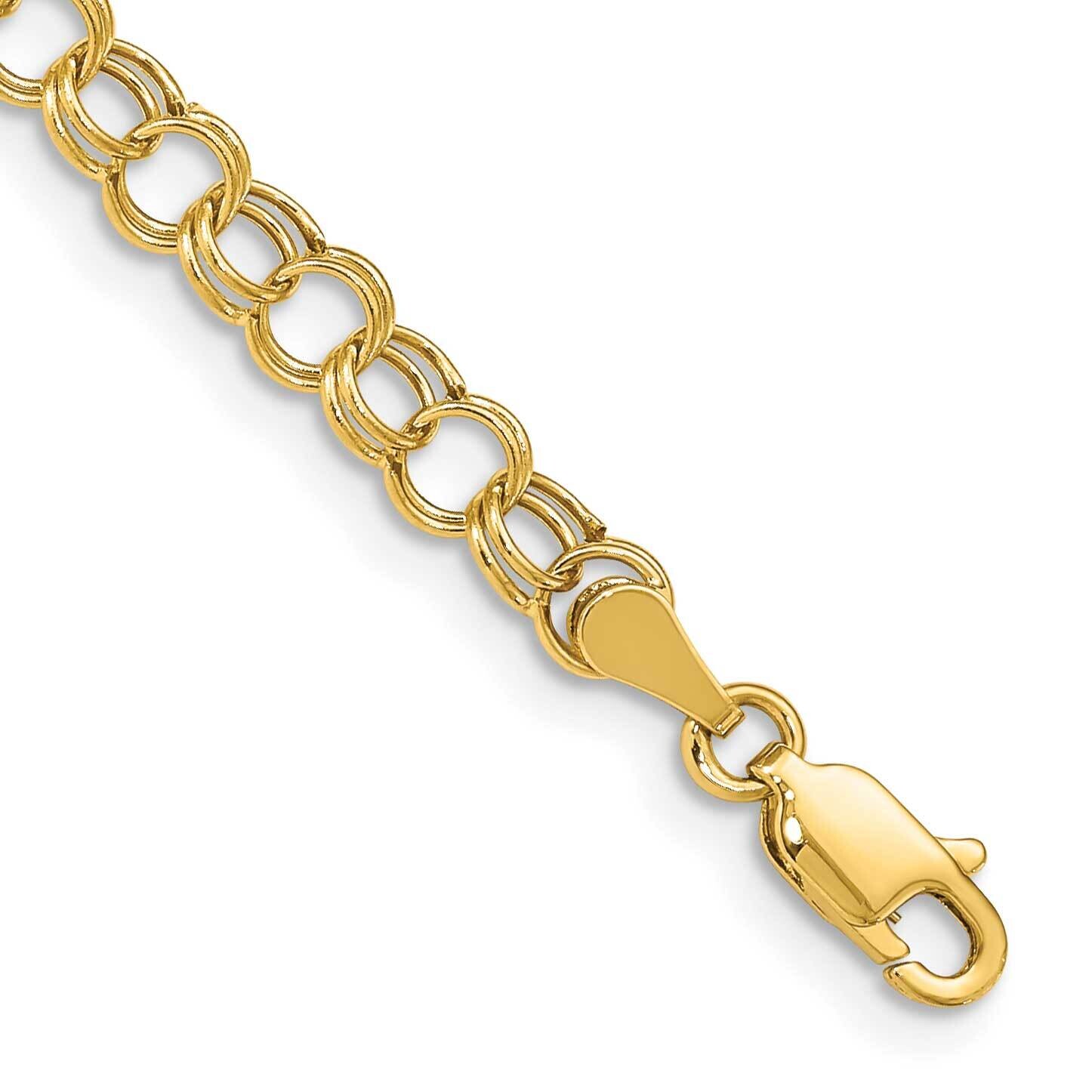 Hollow Double Link Charm Bracelet 5.5 Inch 10k Gold 10DO540-5.5, MPN: 10DO540-5.5,