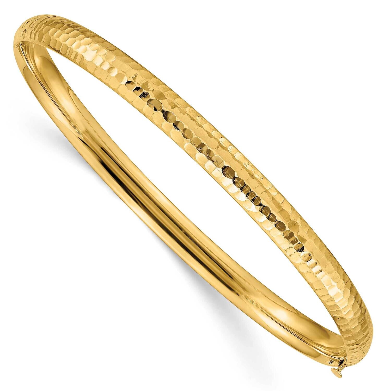 3/16 Fancy Hammered Hinged Bangle Bracelet 7 Inch 10k Gold 10DB106, MPN: 10DB106,