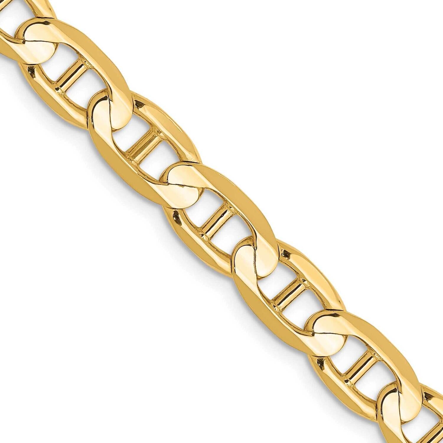 6.25mm Concave Anchor Chain 24 Inch 10k Gold 10CCA160-24 by Men&#39;s Jewelry and Accessories, MPN: 10C…