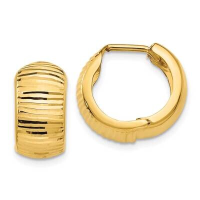 Textured Polished Hinged Hoop Earrings 10k Gold 10TF775, MPN: 10TF775, 196904099568
