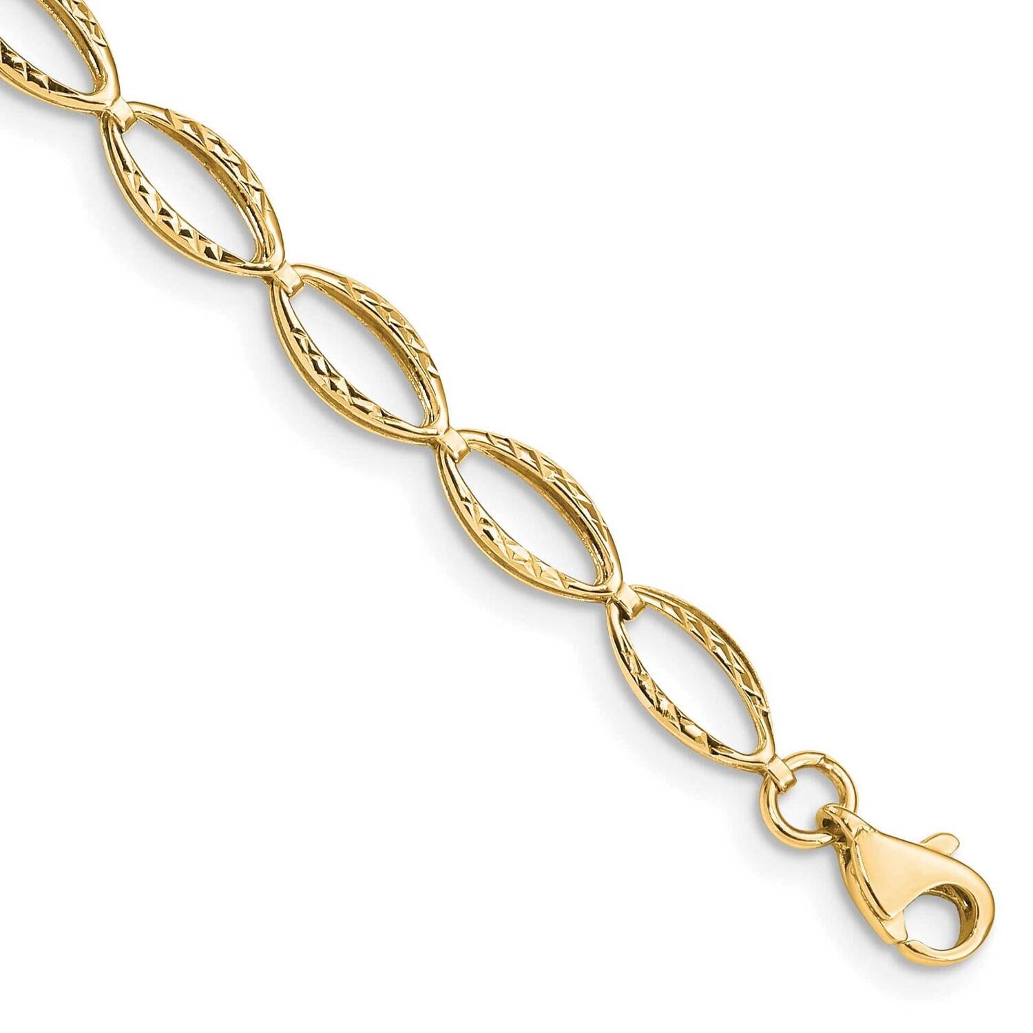 Oval Link Bracelet 7.25 Inch 10k Polished Gold 10FB1333Y-7.25, MPN: 10FB1333Y-7.25,