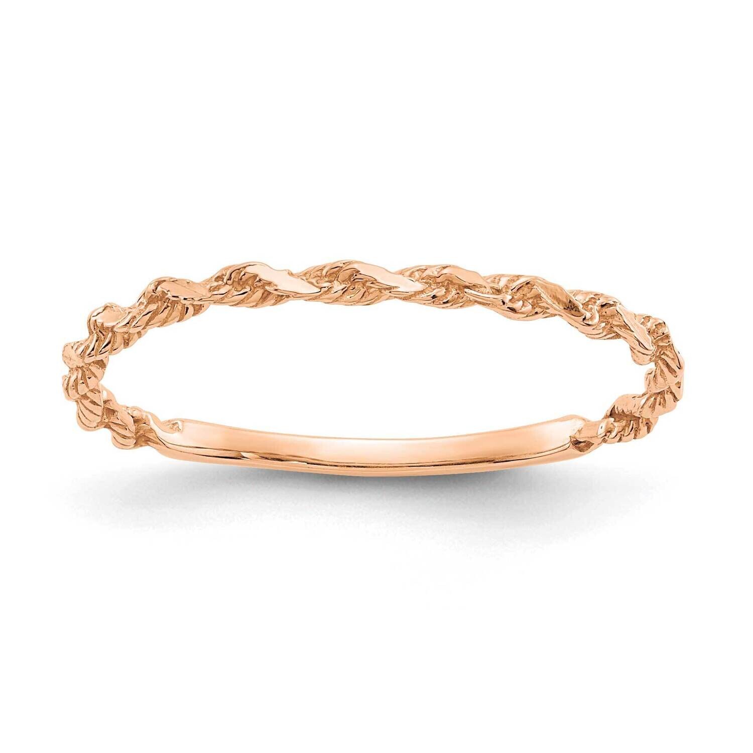 Diamond-Cut Textured Rope BRing 10k Rose Gold 10R543R, MPN: 10R543R,