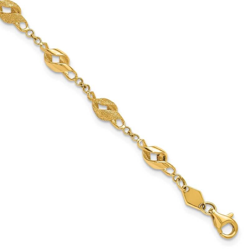 Lasered Spiral Link 7.25 Inch Bracelet 10k Polished Gold 10DC39-7.25, MPN: 10DC39-7.25,