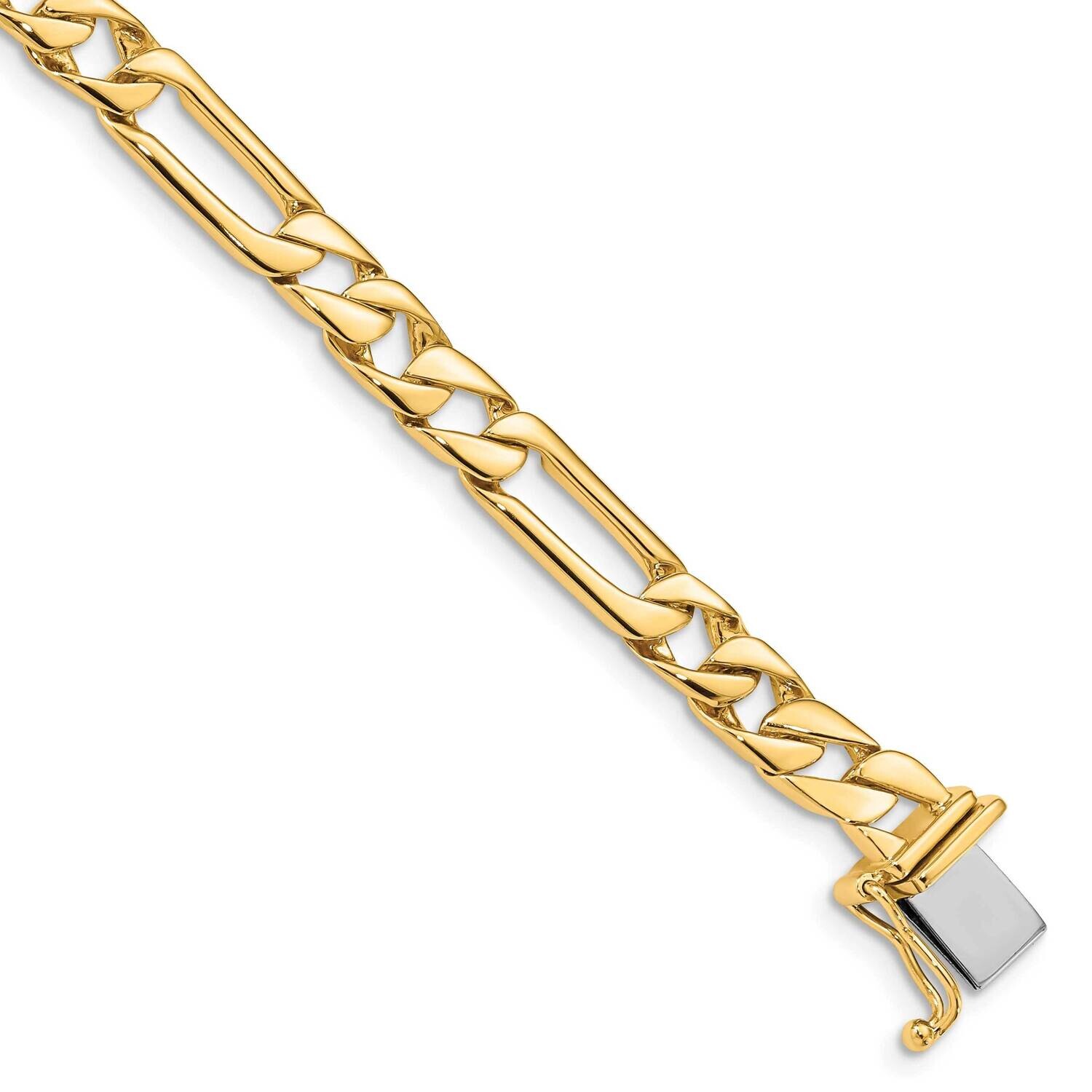 6mm Hand-Polished Fancy Link Bracelet 8 Inch 10k Gold 10LK154-8