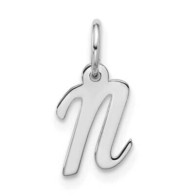 Small Script Initial N Charm 10k White Gold 10WC1556N, MPN: 10WC1556N,