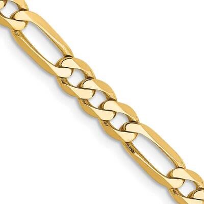 4.75mm Flat Figaro Chain 20 Inch 10k Gold 10FG120-20, MPN: 10FG120-20,