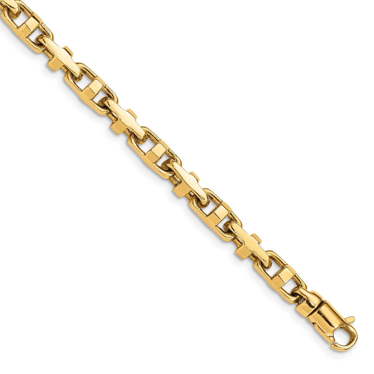 5mm Hand-Polished Fancy Link Bracelet 8.75 Inch 10k Gold 10LK452-8.75 by Men&#39;s Jewelry and Accessor…
