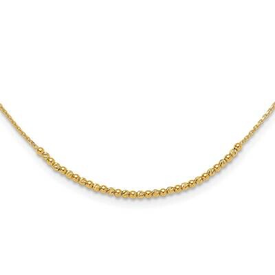 Diamond-Cut Beaded 18 Inch Necklace 10k Gold 10SF3030Y-18, MPN: 10SF3030Y-18,