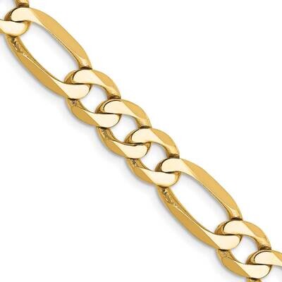 7mm Flat Figaro Chain 30 Inch 10k Gold 10FG180-30, MPN: 10FG180-30,