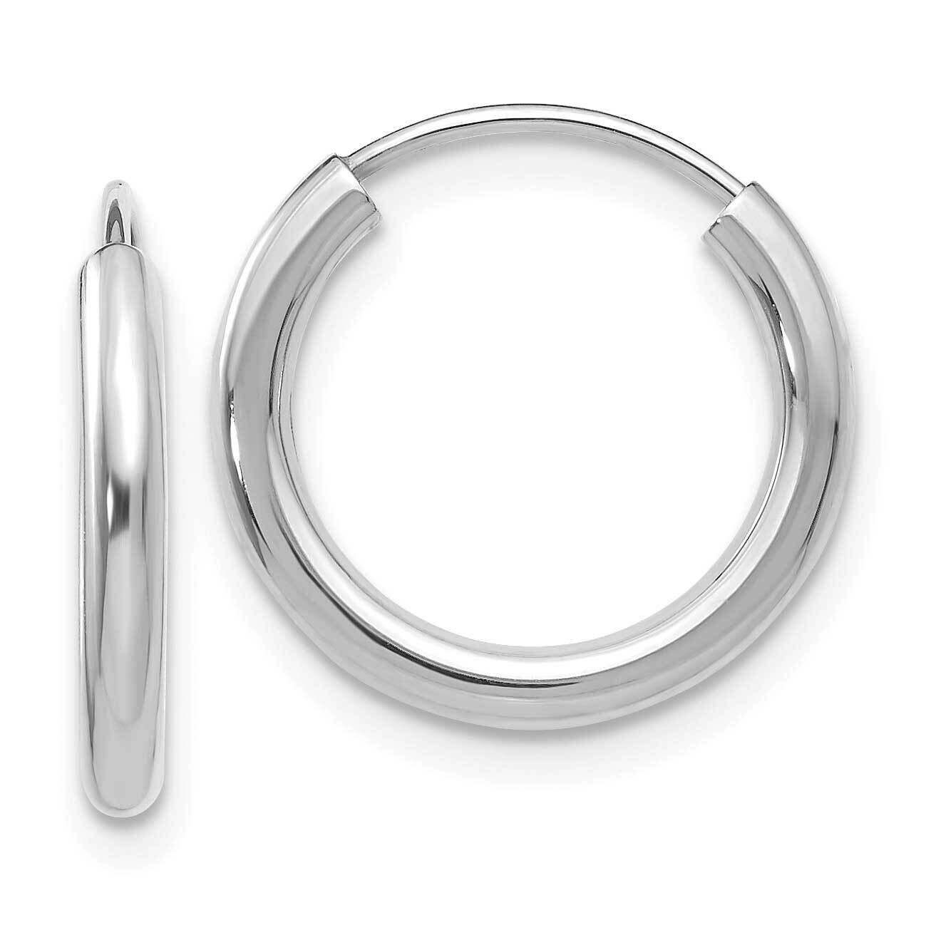 Polished Endless 2mm Hoop Earrings 10k White Gold 10H989, MPN: 10H989,