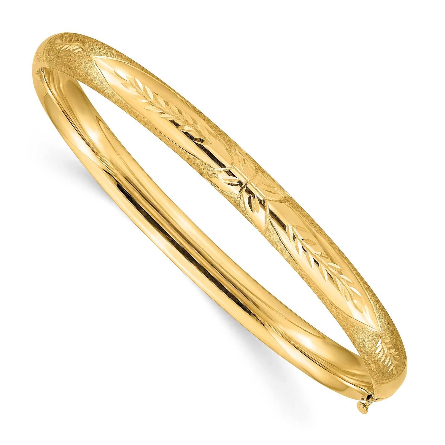 4/16 Florentine Engraved Hinged Bangle Bracelet 7 Inch 10k Gold 10FE4/16, MPN: 10FE4/16,
