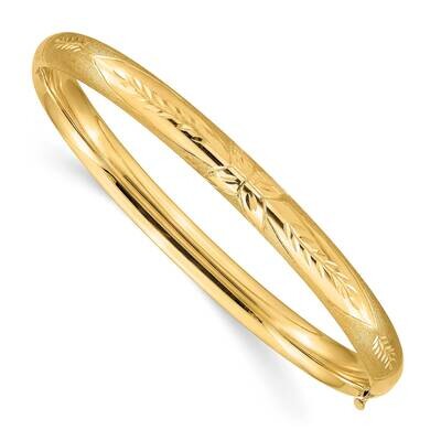 4/16 Florentine Engraved Hinged Bangle Bracelet 7 Inch 10k Gold 10FE4/16, MPN: 10FE4/16,