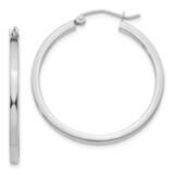 2mm Square Tube Hoops Earrings 10k White Gold 10T1085, MPN: 10T1085,