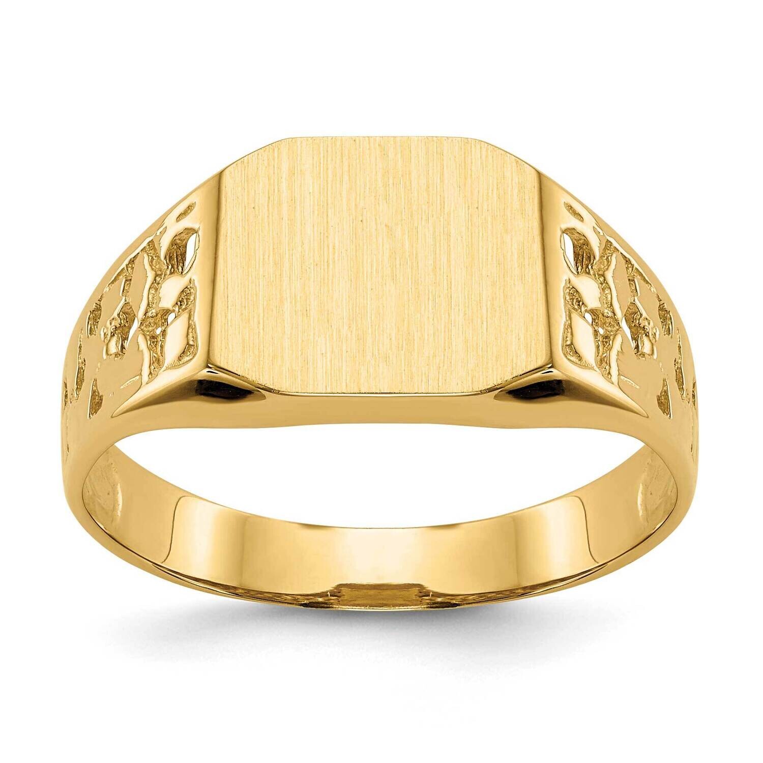 9.0X10.5mm Open Back Men&#39;s Signet Ring 10k Gold 10C1528, MPN: 10C1528,