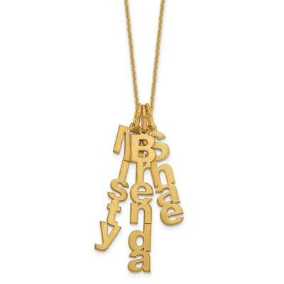 Brushed Vertical 3 Name Charm Necklace 10k Gold 10XNA1256/3Y, MPN: 10XNA1256/3Y,