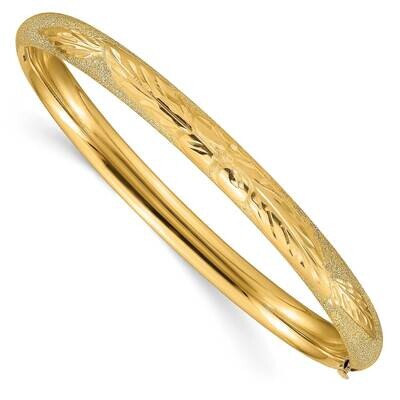 4/16 Laser Cut Hinged Bangle Bracelet 7 Inch 10k Gold 10LZ4/16, MPN: 10LZ4/16,