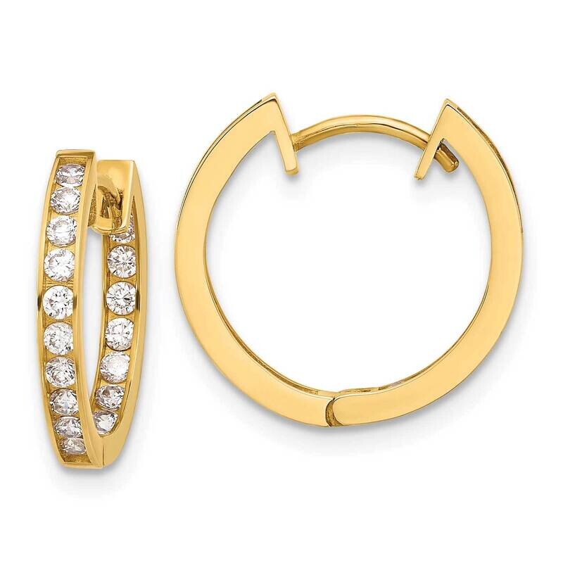 2.2mm CZ Hinged In/Out Hoop Earrings 10k Polished Gold 10ER349, MPN: 10ER349,