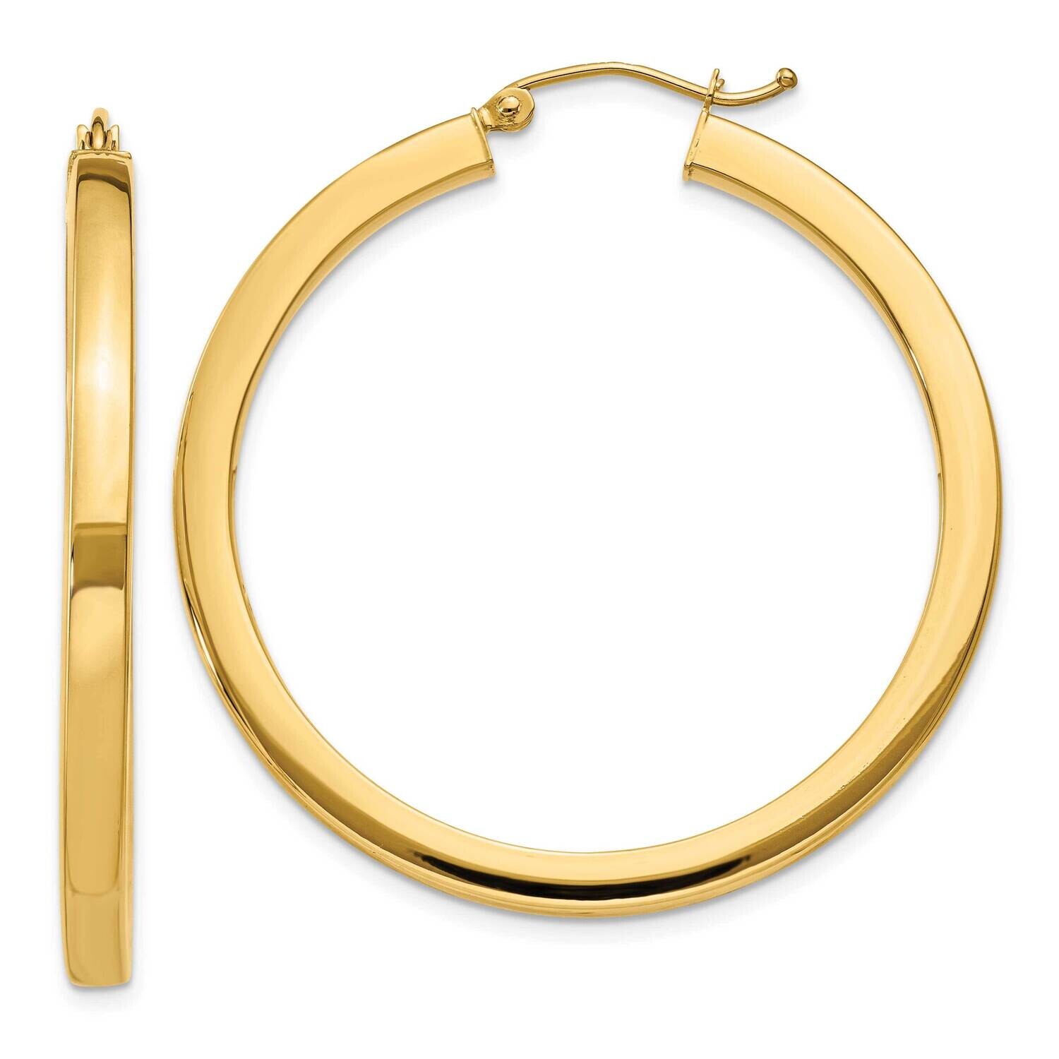 3mm Polished Square Hoop Earrings 10k Gold 10TE540, MPN: 10TE540,
