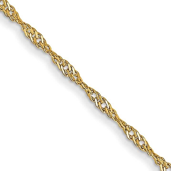 1mm Carded Singapore Chain 20 Inch 10k Gold 10K10SY-20, MPN: 10K10SY-20,