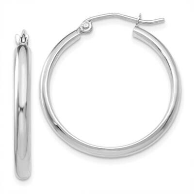 Polished Hoop Earring 10k White Gold 10TC650, MPN: 10TC650, 196904147702