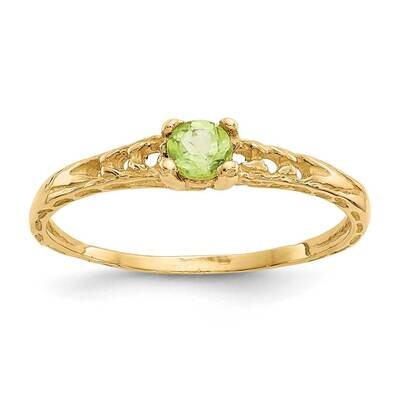 Madi K 3mm Peridot Birthstone Baby Ring 10k Gold 10GK131, MPN: 10GK131,